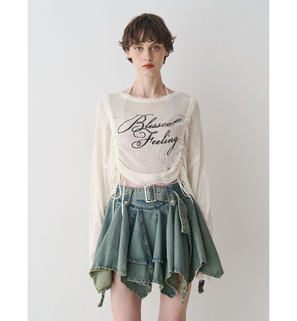 jouetie「シアーギャザーロゴニット」|ニット・セーター|