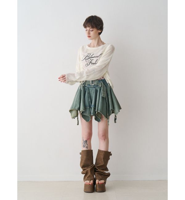 jouetie「シアーギャザーロゴニット」|ニット・セーター|