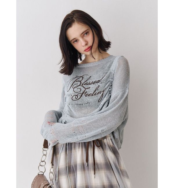 jouetie「シアーギャザーロゴニット」|ニット・セーター|