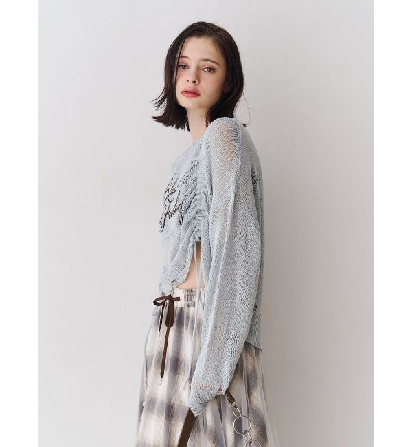 jouetie「シアーギャザーロゴニット」|ニット・セーター|