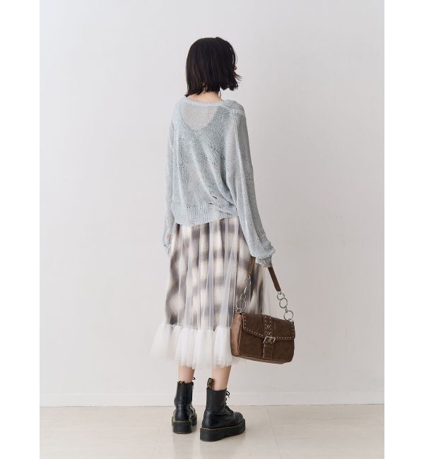 jouetie「シアーギャザーロゴニット」|ニット・セーター|