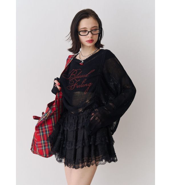 jouetie「シアーギャザーロゴニット」|ニット・セーター|