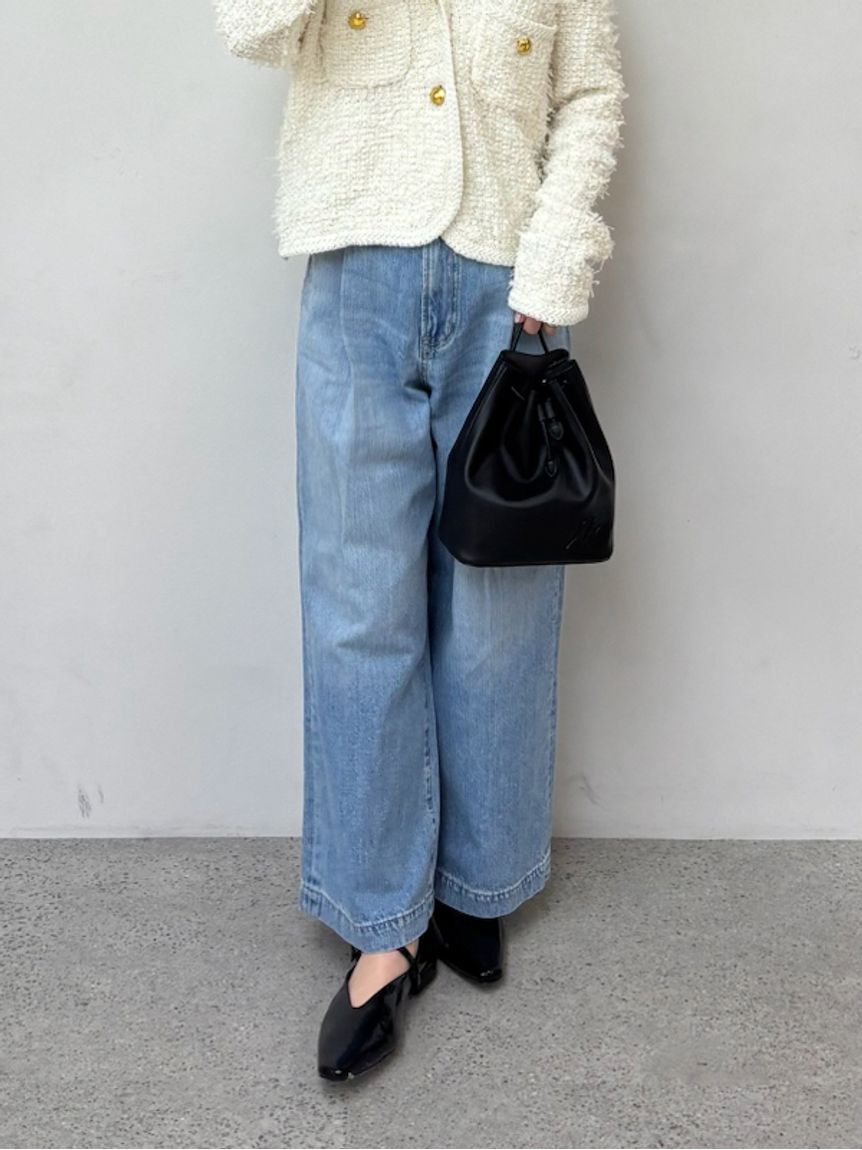 Mila Owen「【WEB限定00サイズ】ルーズフィットタックバギーデニムパンツ」|デニム|