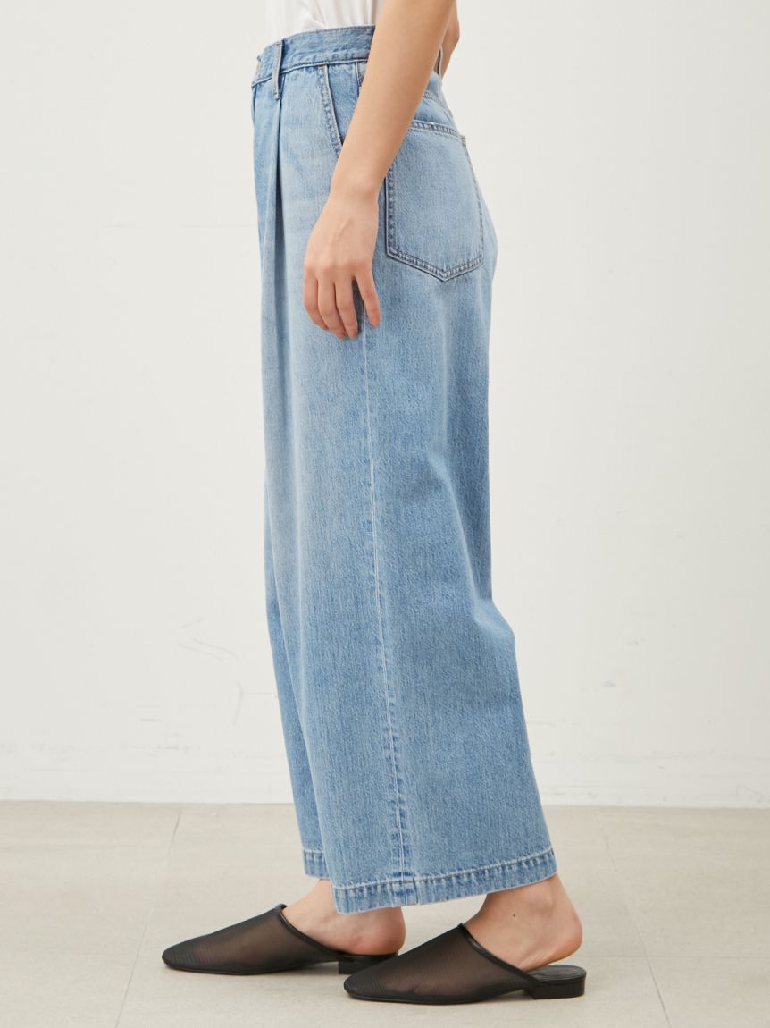 Mila Owen「【WEB限定00サイズ】ルーズフィットタックバギーデニムパンツ」|デニム|