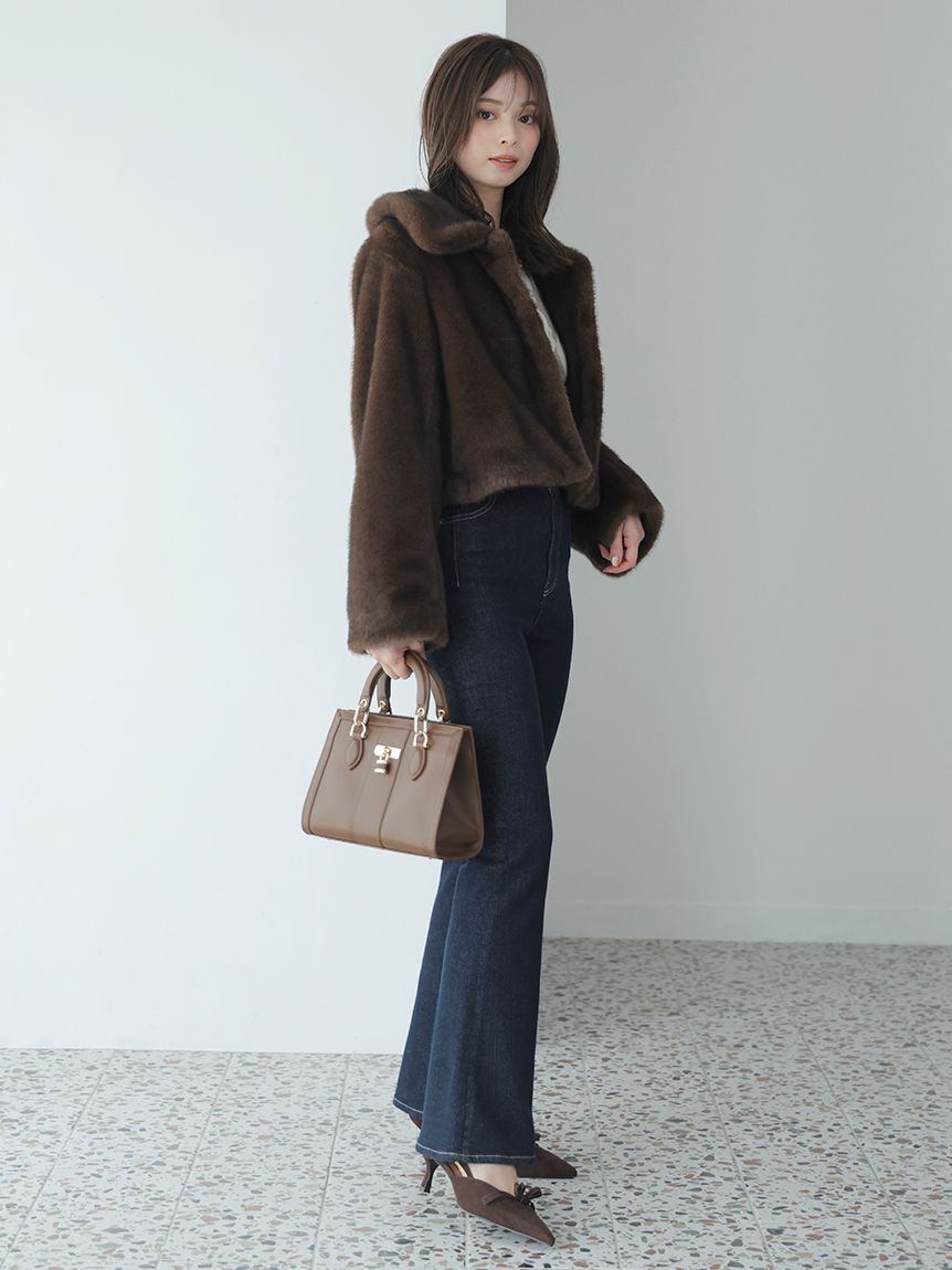 SNIDEL「スクエアパッドロックバッグ」|ハンドバッグ|