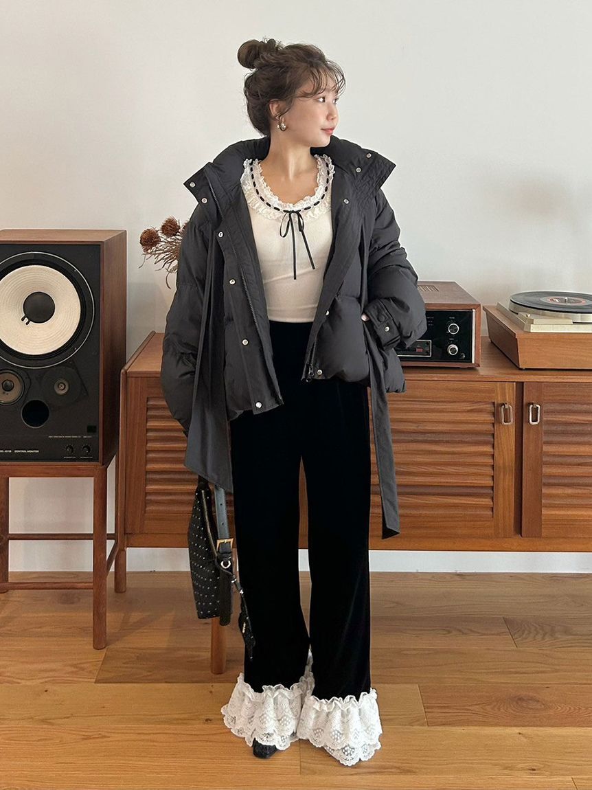 LILY BROWN「【WEB限定カラー】recycleリボンダウン」|ダウン|