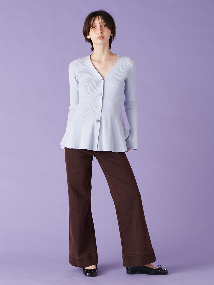 LILY BROWN「ペプラムニットカーディガン」|カーディガン|