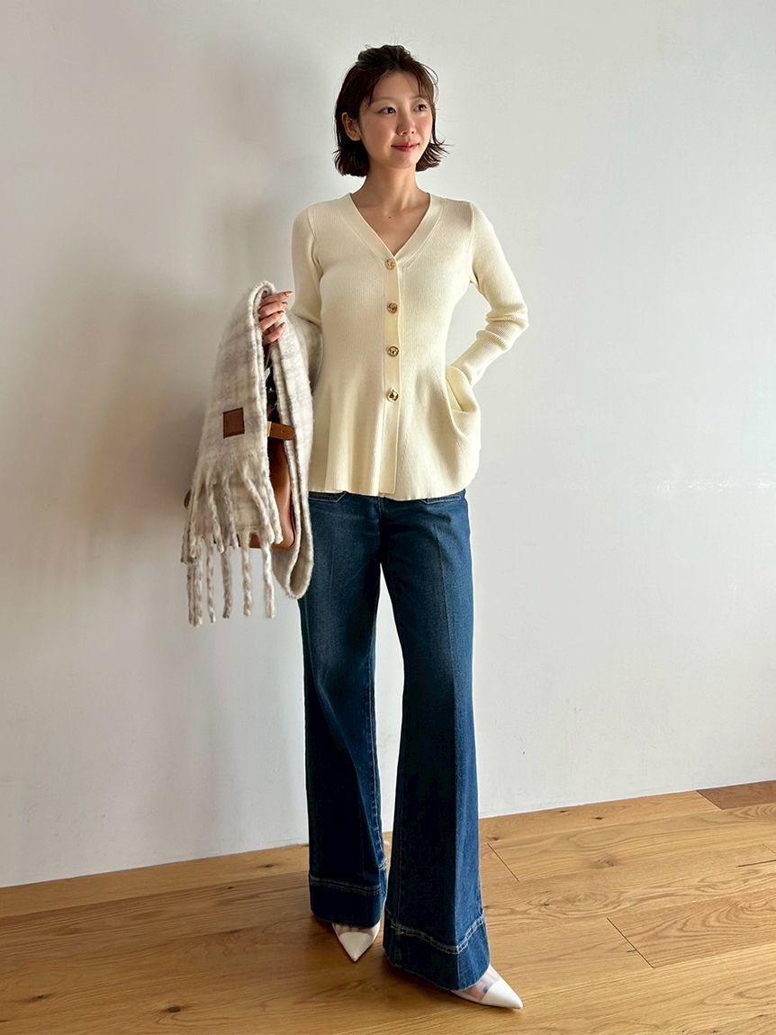 LILY BROWN「ペプラムニットカーディガン」|カーディガン|