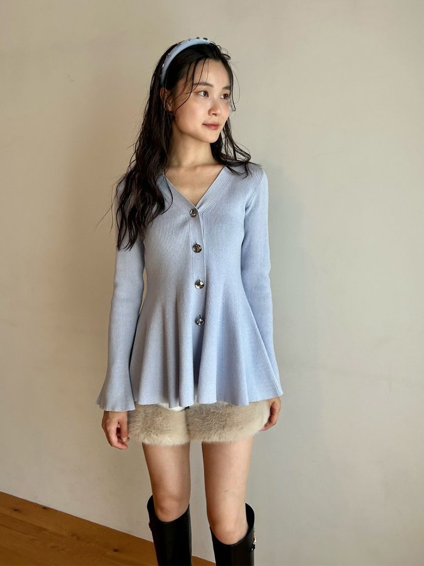 LILY BROWN「ペプラムニットカーディガン」|カーディガン|