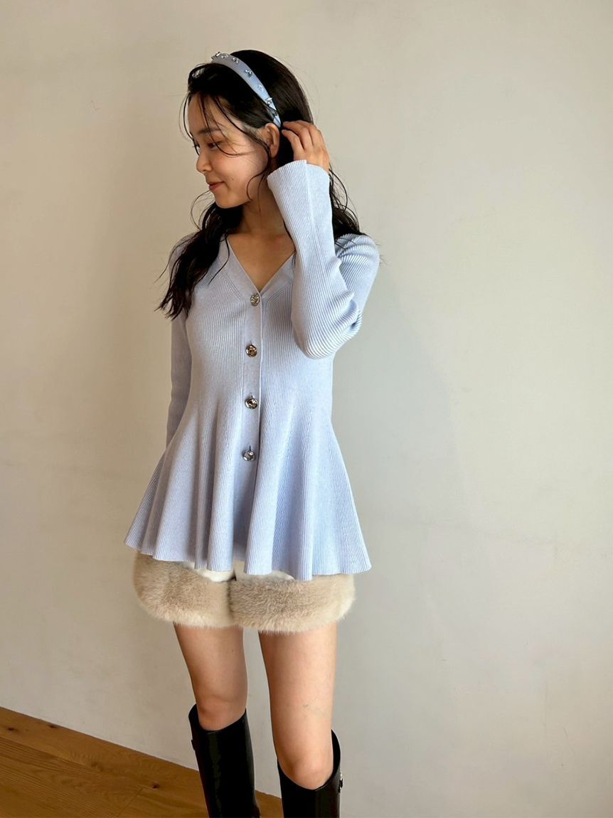 LILY BROWN「ペプラムニットカーディガン」|カーディガン|