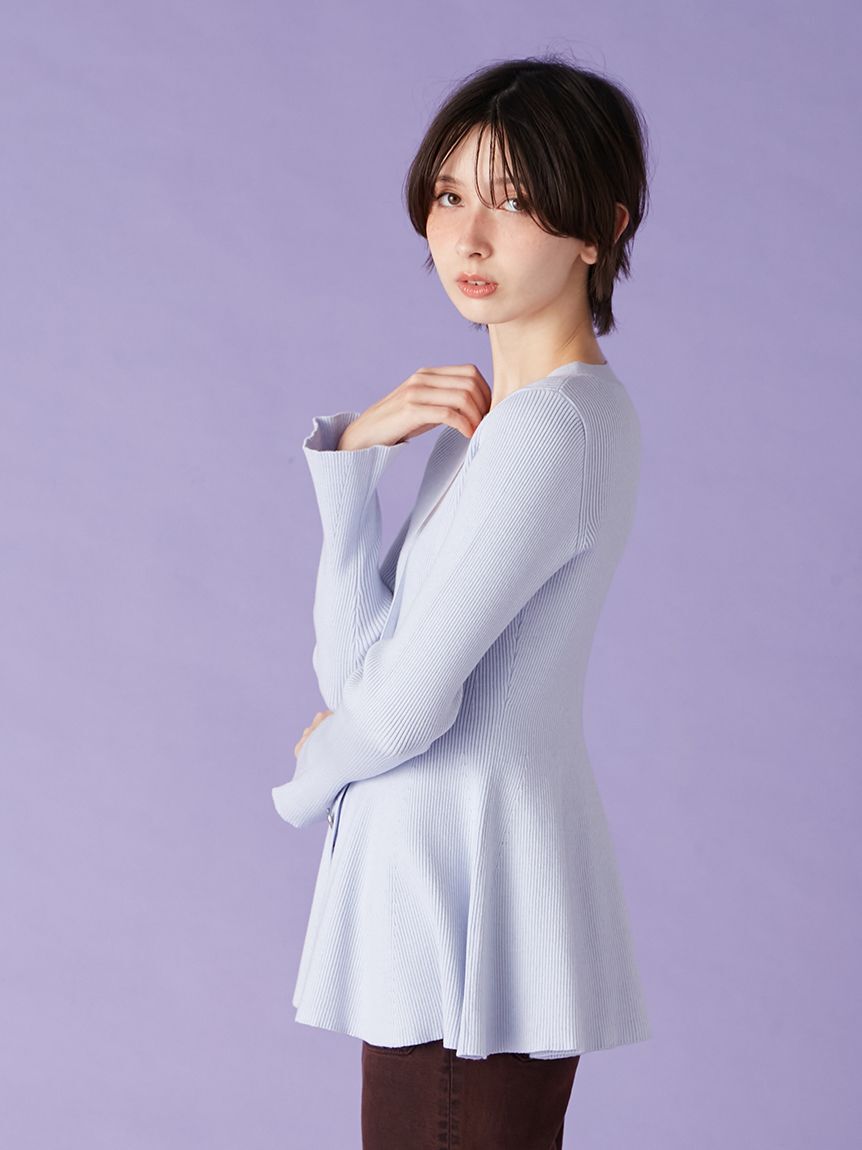 LILY BROWN「ペプラムニットカーディガン」|カーディガン|