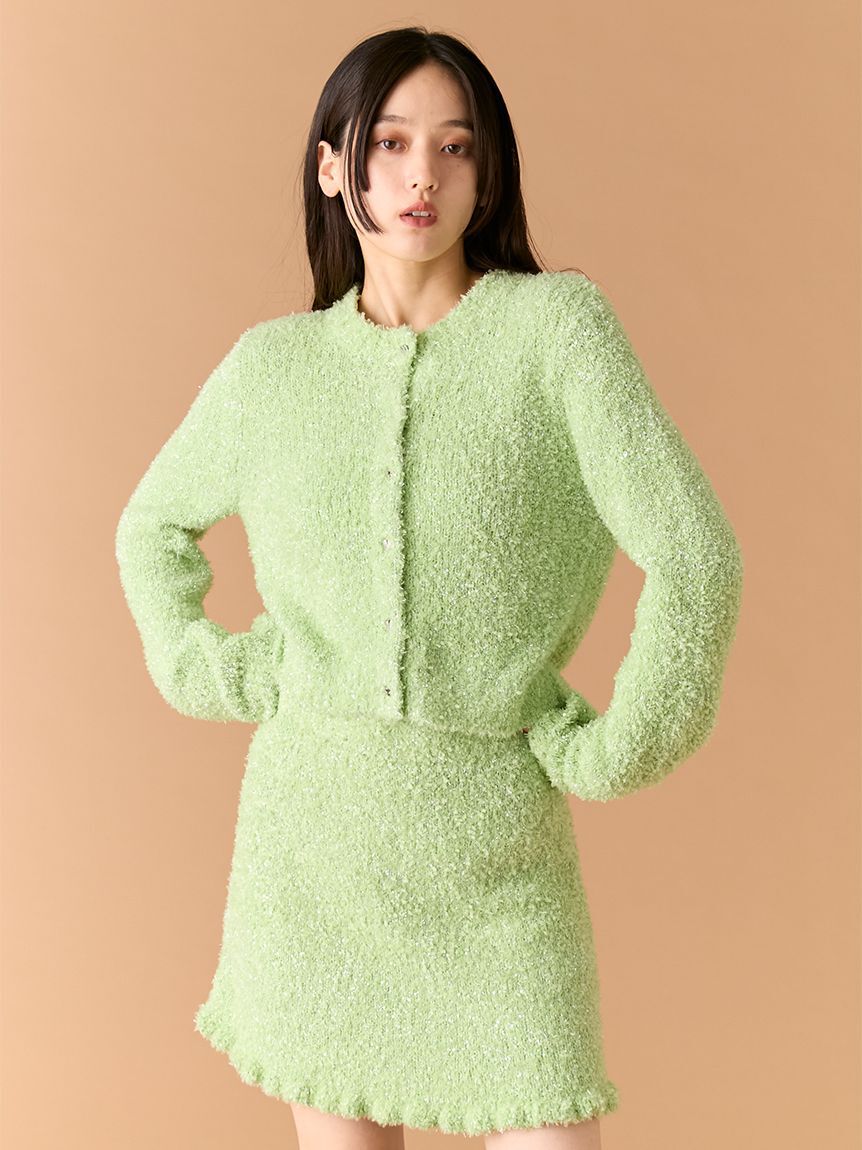 LILY BROWN「ラメニットカーディガン」|カーディガン|