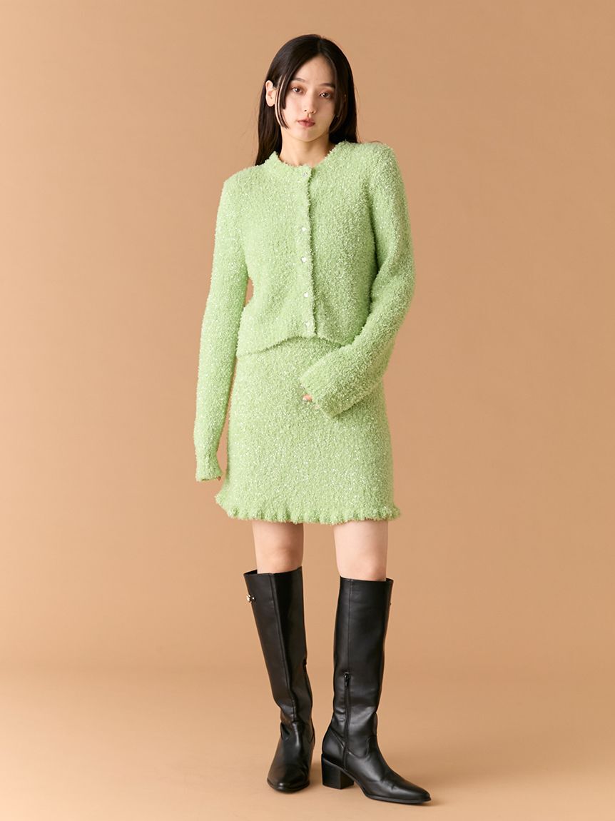 LILY BROWN「ラメニットカーディガン」|カーディガン|