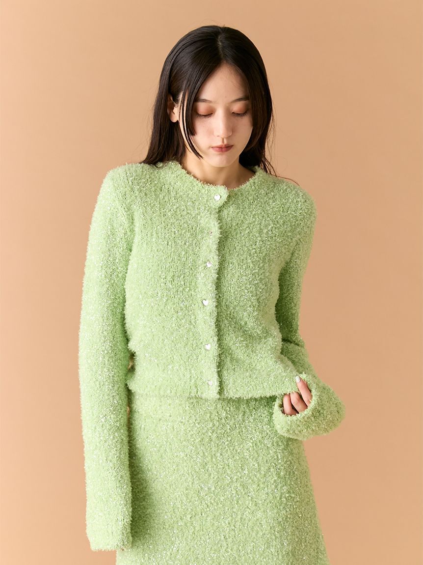 LILY BROWN「ラメニットカーディガン」|カーディガン|