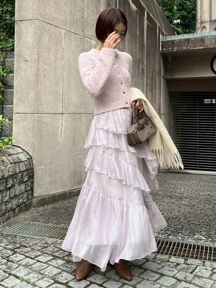 LILY BROWN「ラメニットカーディガン」|カーディガン|