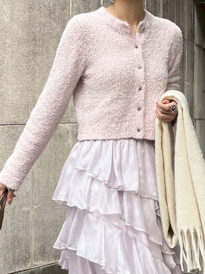 LILY BROWN「ラメニットカーディガン」|カーディガン|