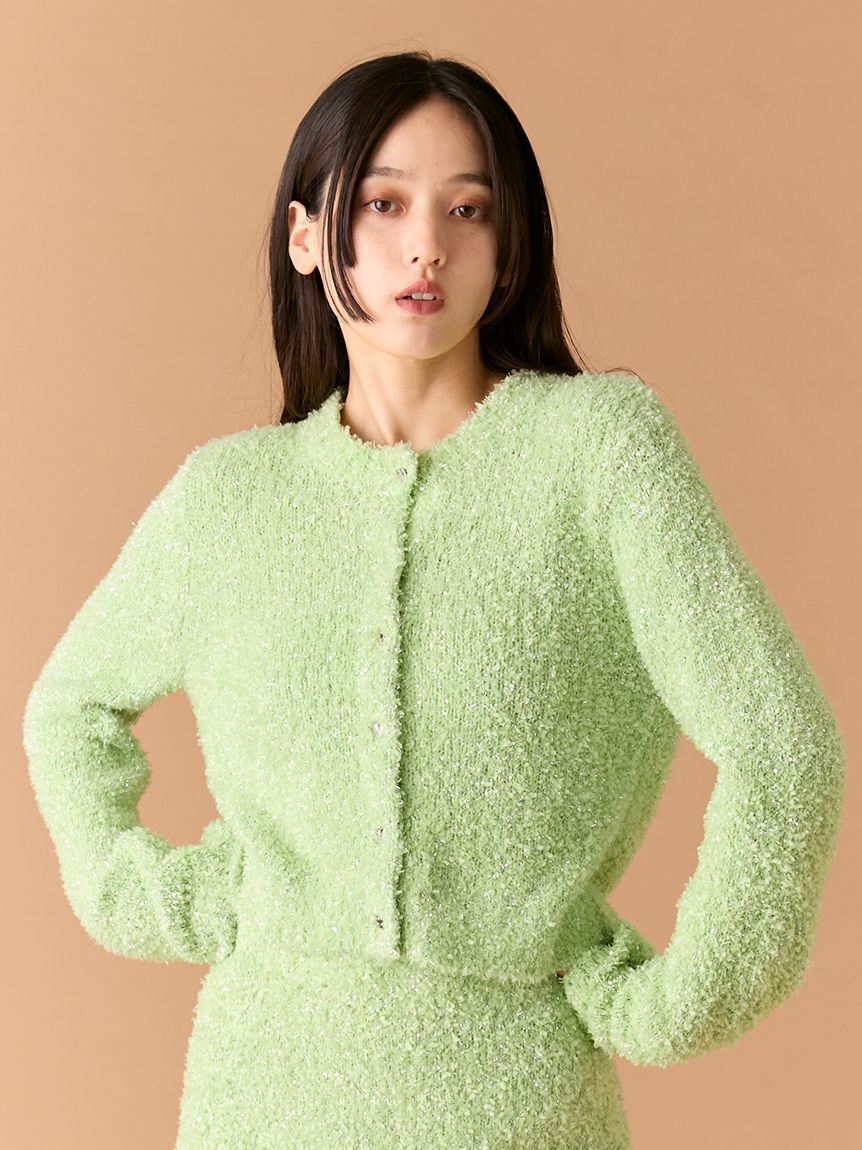 LILY BROWN「ラメニットカーディガン」|カーディガン|GRN