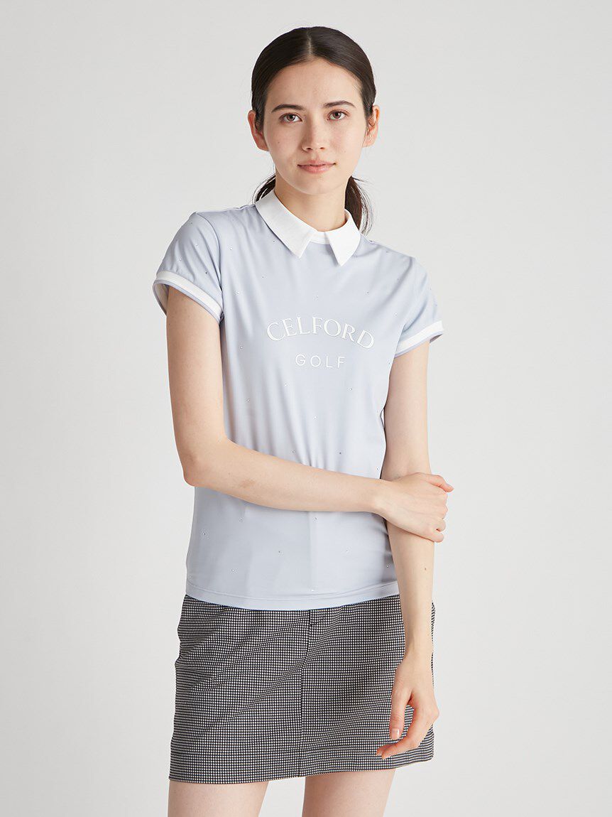 CELFORD「【CELFORD GOLF】　襟付きラインストーンプリントＴ」|その他|
