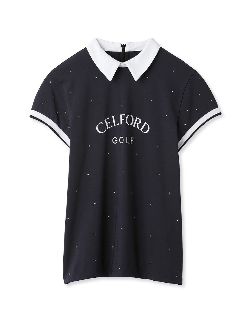 CELFORD「【CELFORD GOLF】　襟付きラインストーンプリントＴ」|その他|BLK