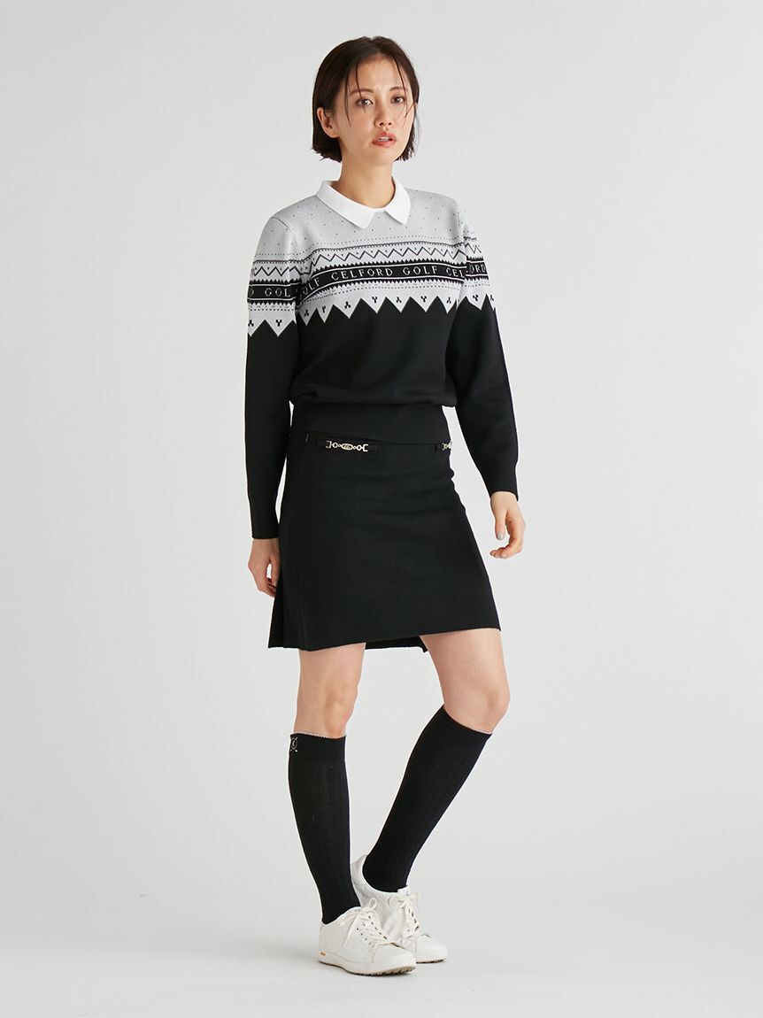 CELFORD「【CELFORD GOLF】　ロゴジャガードニットプルオーバー」|その他|