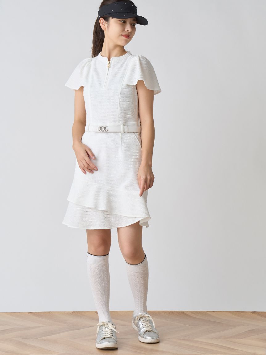 CELFORD「【CELFORD GOLF】ストレッチレース袖フレアワンピース」|ワンピース|