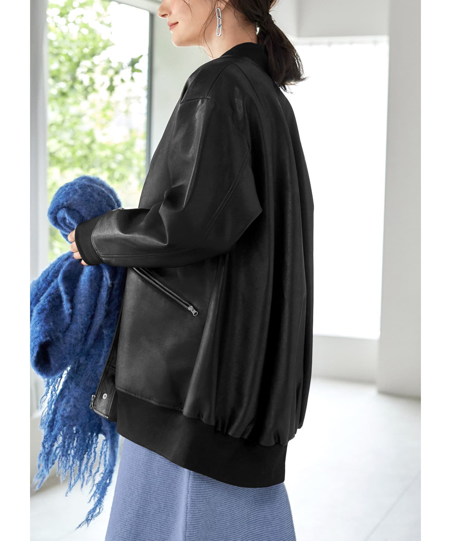 STYLE DELI「フェイクレザーBIGブルゾン」|ブルゾン・スタジャン|