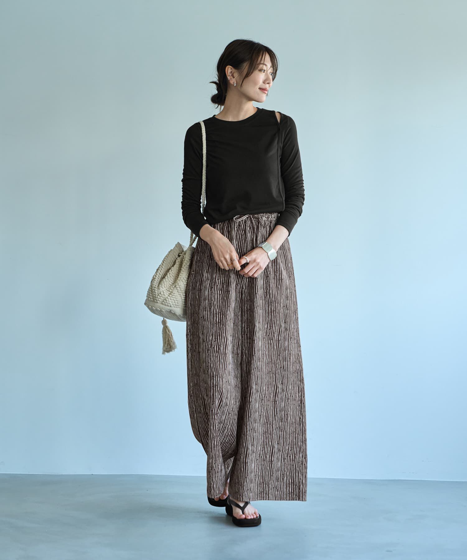 STYLE DELI「薄手で柔らかい片側肩あきカットソートップス」|Tシャツ・カットソー|