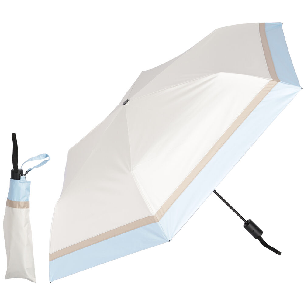 BACKYARD FAMILY「KIZAWA 折りたたみ傘 通販 日傘 折りたたみ 完全遮光 傘 53cm 折畳み傘 晴雨兼用」|傘|ブルー1