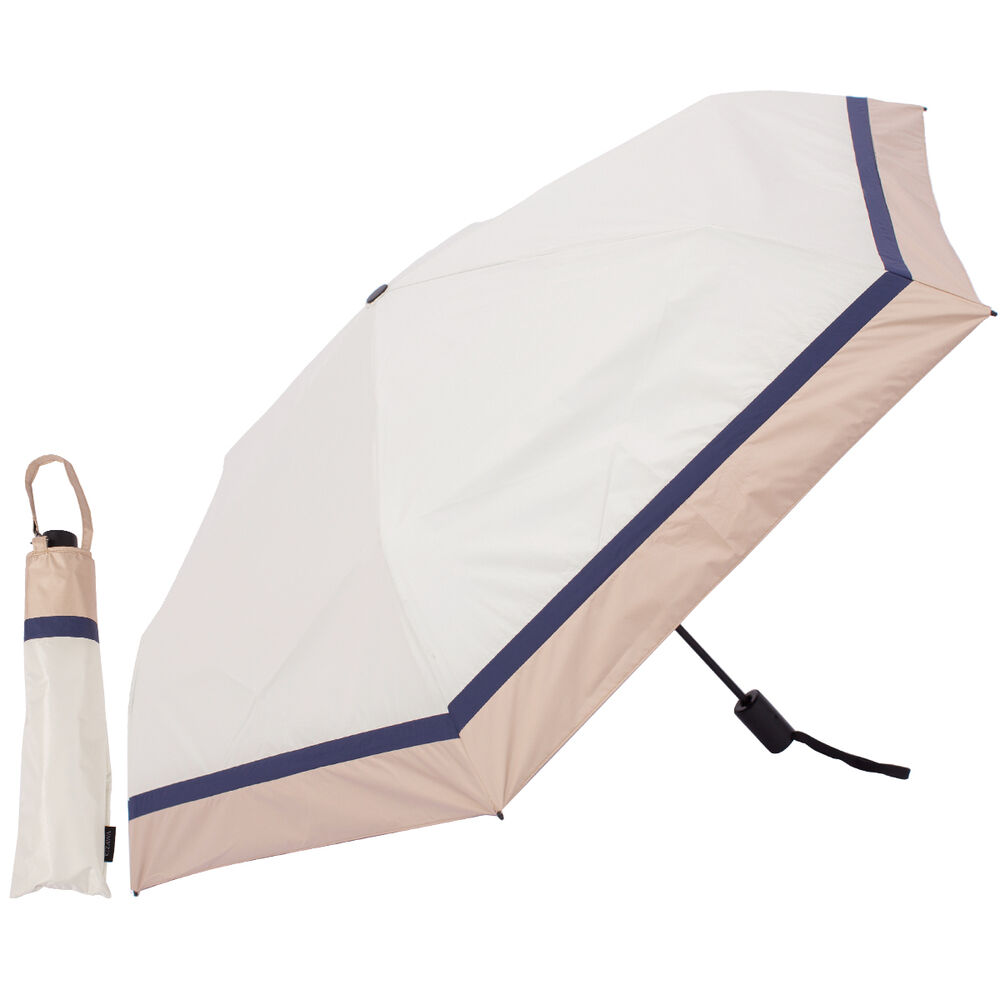 BACKYARD FAMILY「KIZAWA 折りたたみ傘 通販 日傘 折りたたみ 完全遮光 傘 53cm 折畳み傘 晴雨兼用」|傘|ベージュ1