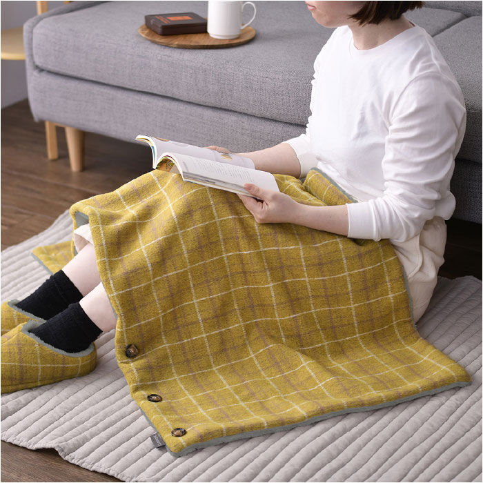 BACKYARD FAMILY「3way ブランケット 通販 ひざ掛け 毛布 ポンチョ 羽織 羽織り ボタン 襟 冷え対策」|ブランケット|