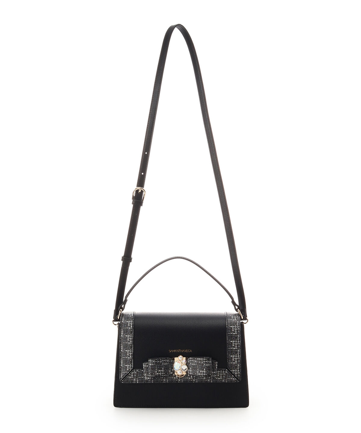 Samantha Vega「ツイードプリントジュエルリボンショルダーバッグ」|ショルダー・メッセンジャー|