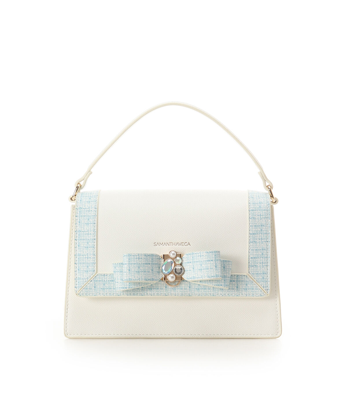 Samantha Vega「ツイードプリントジュエルリボンショルダーバッグ」|ショルダー・メッセンジャー|