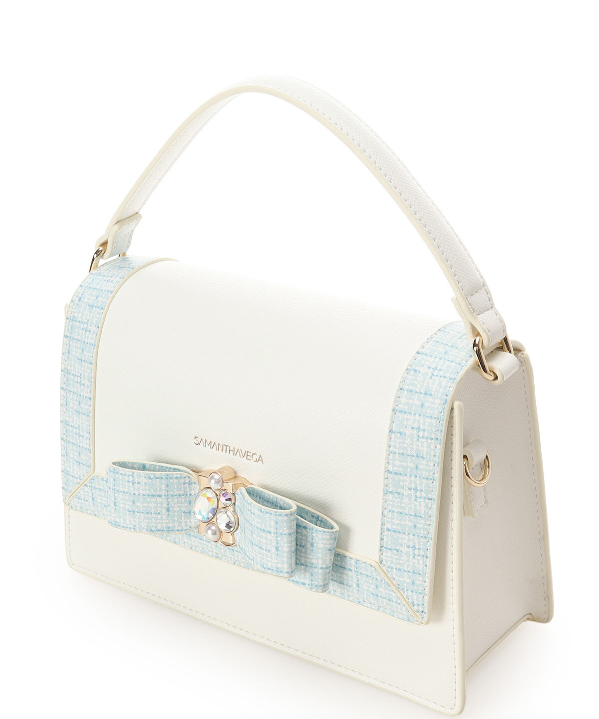 Samantha Vega「ツイードプリントジュエルリボンショルダーバッグ」|ショルダー・メッセンジャー|