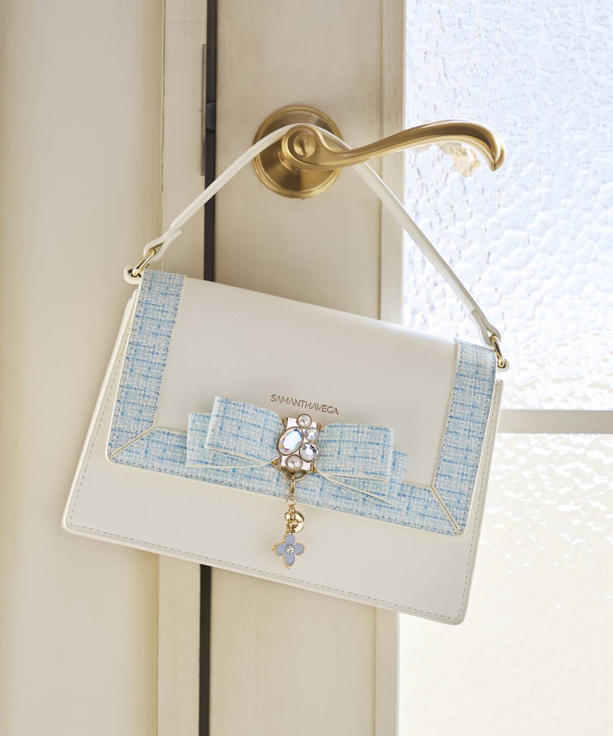 Samantha Vega「ツイードプリントジュエルリボンショルダーバッグ」|ショルダー・メッセンジャー|