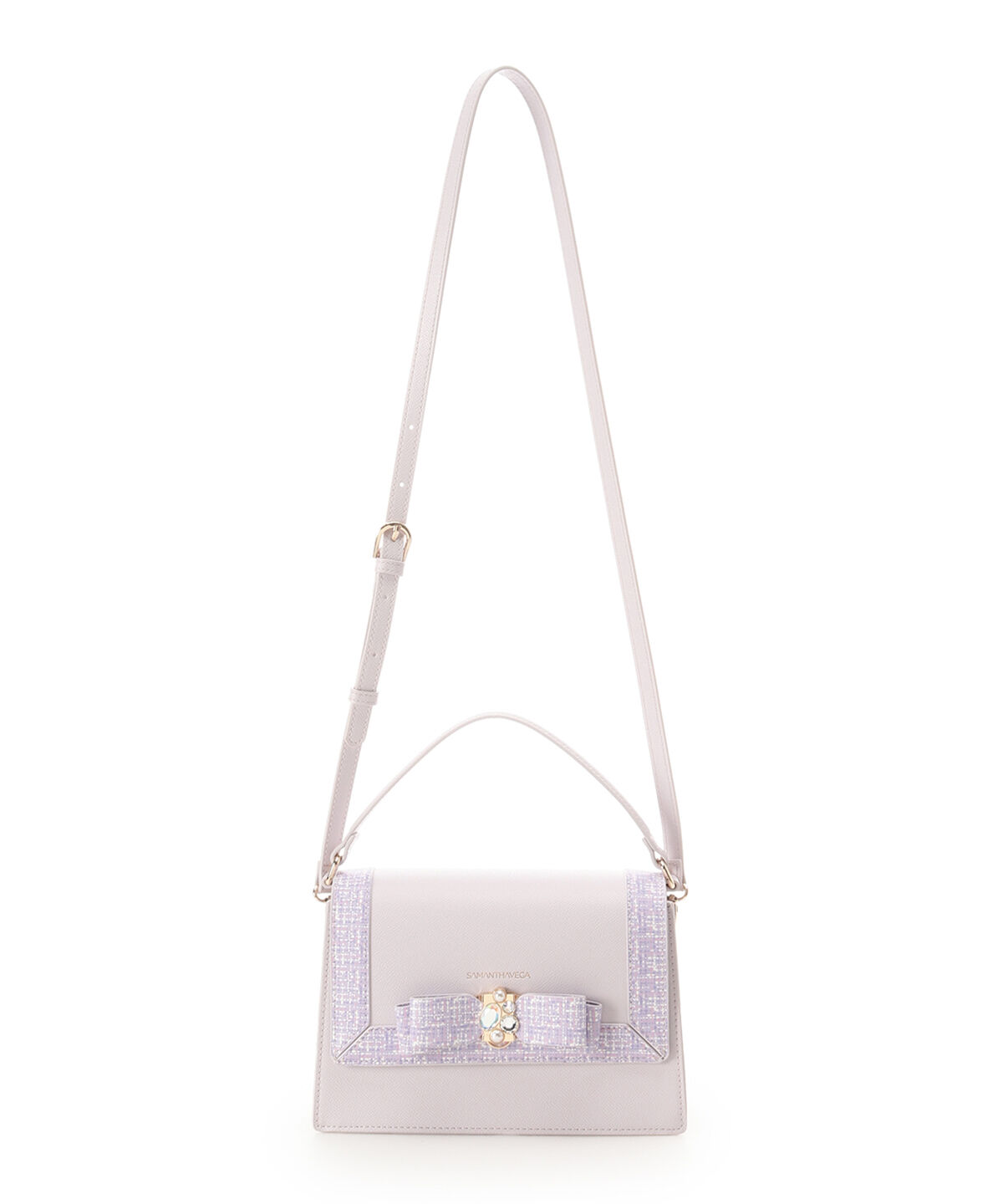 Samantha Vega「ツイードプリントジュエルリボンショルダーバッグ」|ショルダー・メッセンジャー|