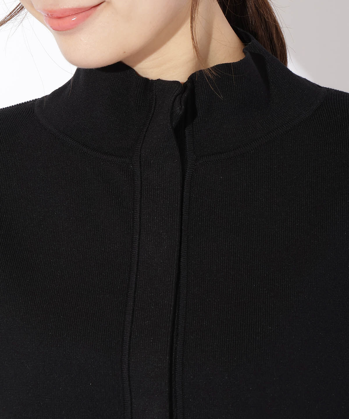 アンドクチュール「スタンドネッククロップドニットジャケット」|カーディガン|