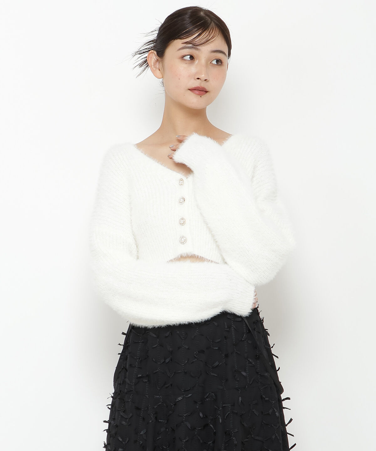 REDYAZEL「フェザーニットカーディガン」|カーディガン|