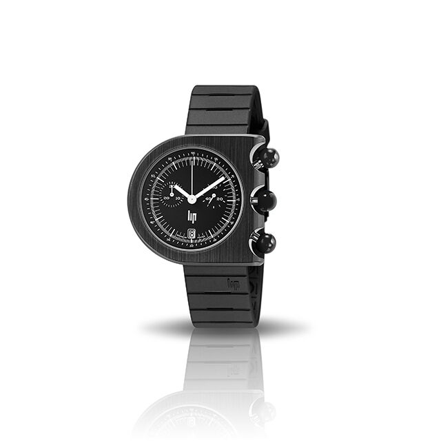 LIP「<LIP (ﾘｯﾌﾟ) >ﾏｯﾊ 2000 ｸﾛﾉｸﾞﾗﾌ 42mm ﾌﾞﾗｯｸ ﾗﾊﾞｰ 」|腕時計|BLACK