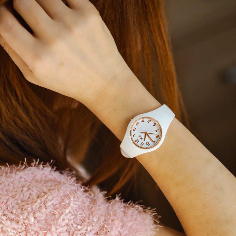 ICE-WATCH「〈ICE-WATCH(ｱｲｽｳｫｯﾁ)〉ICE glam ﾎﾜｲﾄﾛｰｽﾞｺﾞｰﾙﾄﾞ ﾅﾝﾊﾞｰｽﾞ ｴｸｽﾄﾗｽﾓｰﾙ」|腕時計|ROSE GOLD