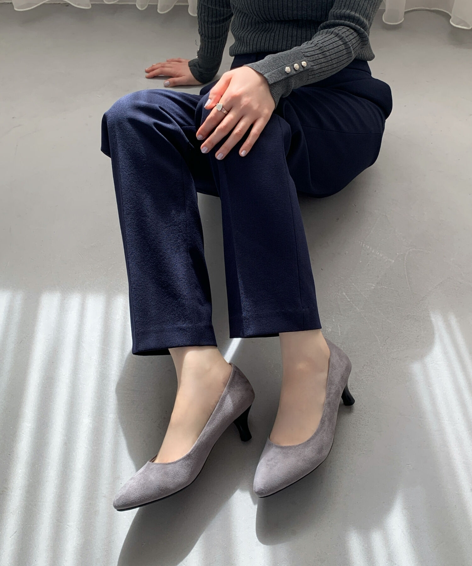 ORiental TRaffic「【WEB限定 / 累計9万足突破】 ミドルヒール パンプス /R-4008  ヒール5.5cm シンプル オフィス クッション」|パンプス|