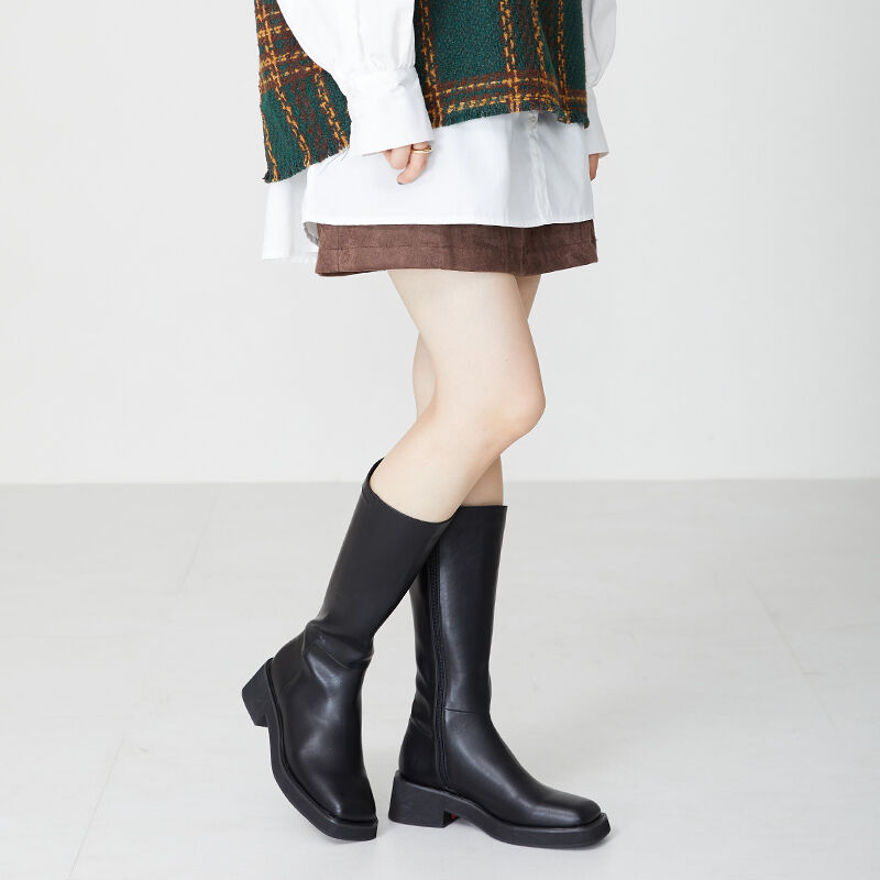 ORiental TRaffic「スクエアトゥミドルブーツ/31510」|ロングブーツ|