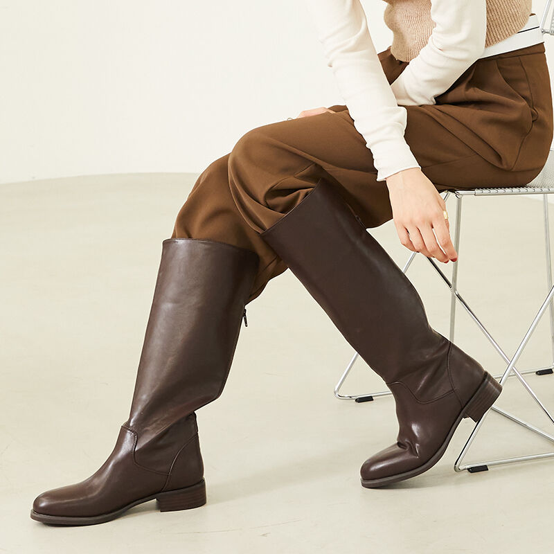 ORiental TRaffic「バックスリットロングブーツ/31504」|ロングブーツ|BROWN