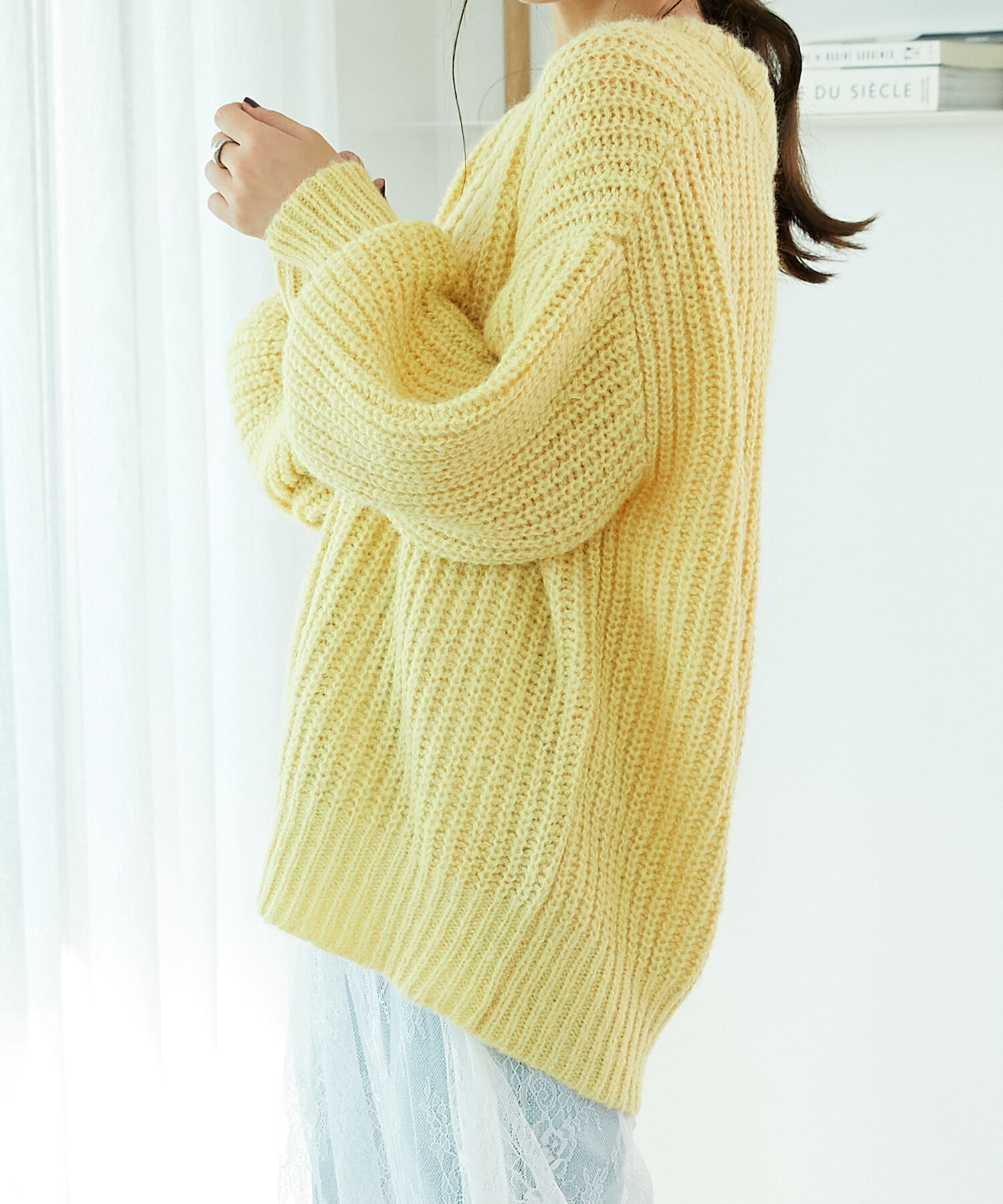 ORiental TRaffic「Vネックニットカーディガン/MO33N01」|ニット・セーター|YELLOW