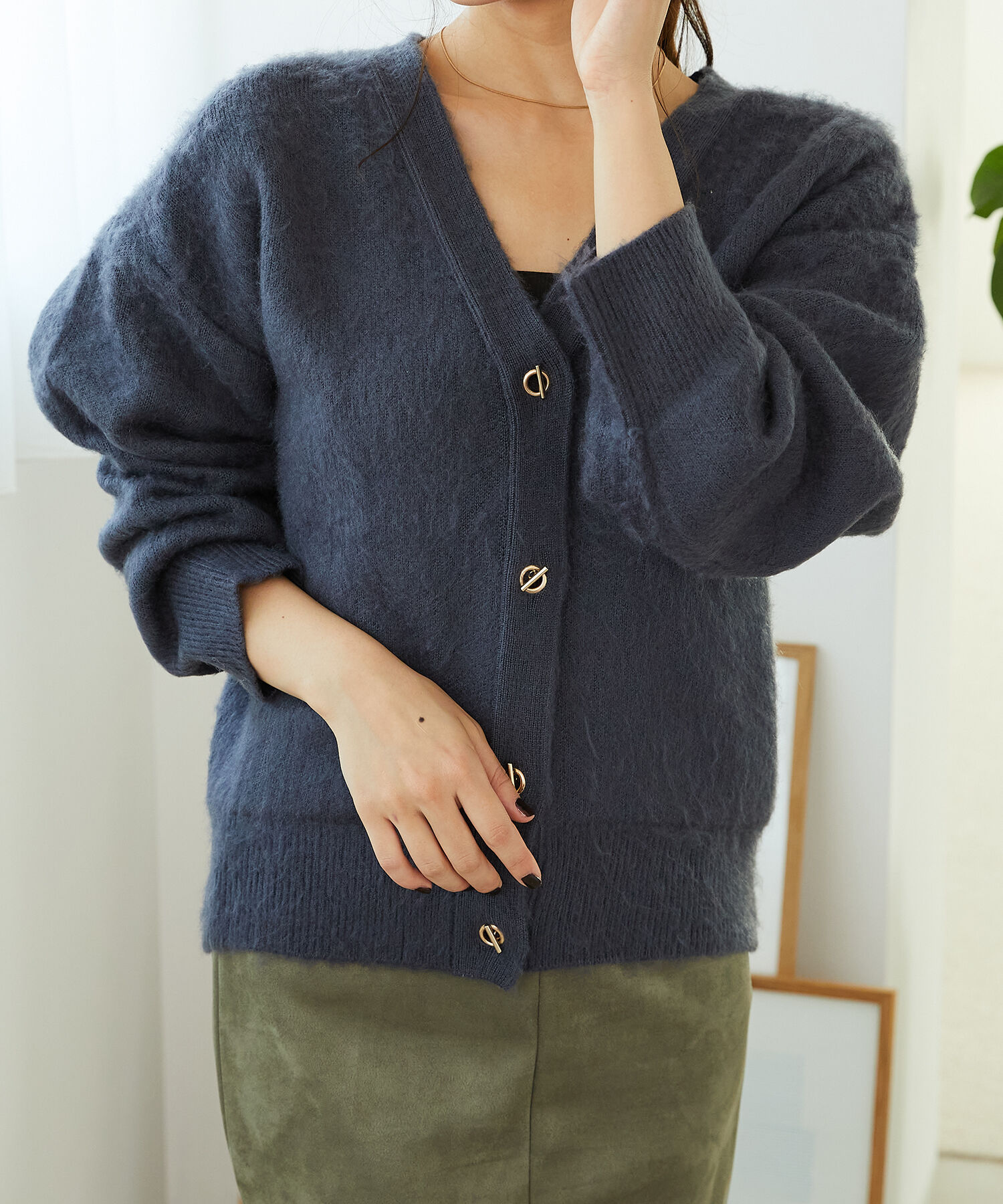 ORiental TRaffic「Vネックニットカーディガン/MO33N02」|ニット・セーター|CH.GREY