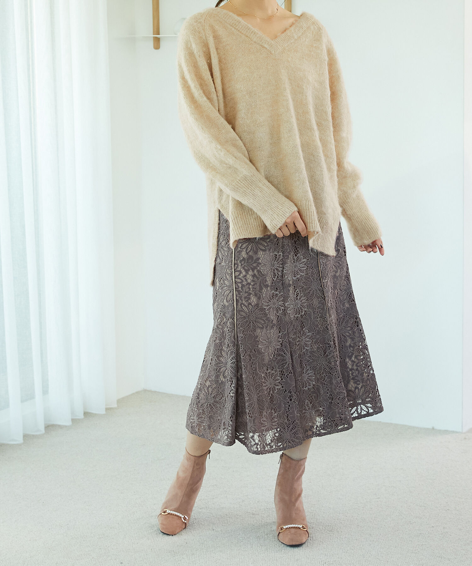 ORiental TRaffic「メランジVネックニットプルオーバー/MO33N06」|ニット・セーター|