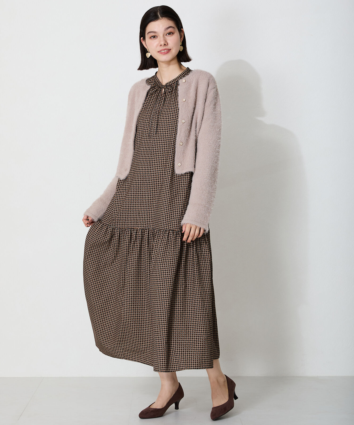 ORiental TRaffic「クロップドシャギーニットカーディガン」|ニット・セーター|