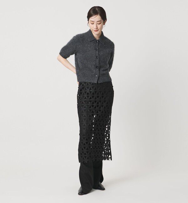 UNITED ARROWS「コード  エンブロイダリー タイトスカート」|スカート|