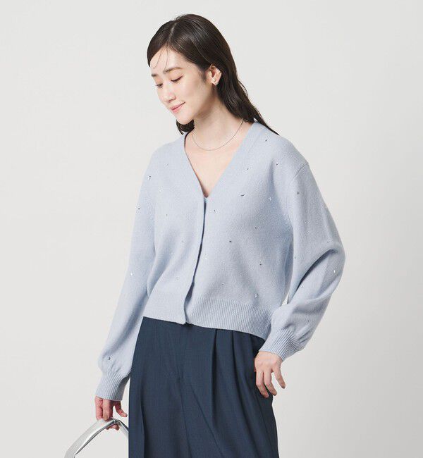 UNITED ARROWS「ラインストーン カーディガン」|カーディガン|