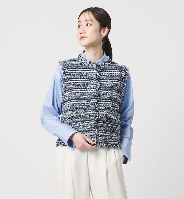 UNITED ARROWS「カラーミックス ツイードライク ベスト」|ベスト・ジレ|NAVY