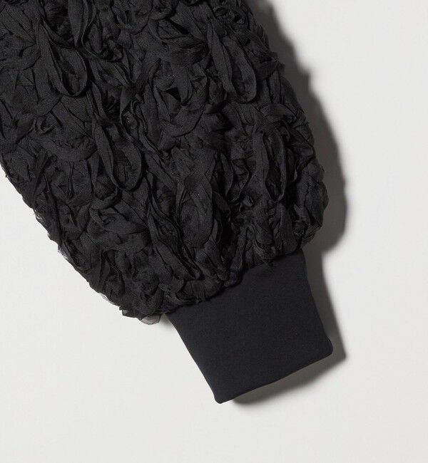 UNITED ARROWS「エンブロイダリーフラワー ショルダーコンビ カットソー」|Tシャツ・カットソー|